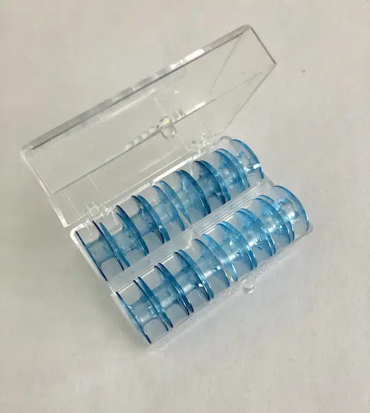 Pfaff Bobbins with Box~Blue Bobbins